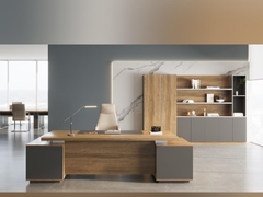 Cor de Amêndoa Gerente Moderno Escritório Mesa Mobiliário Comercial