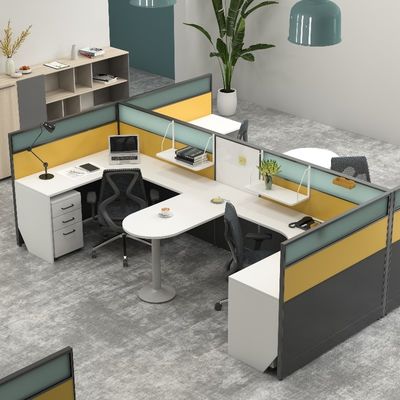 comprar Modernos 4 pessoas mobiliário de escritório pessoal executivo estação de trabalho mesa com apoio de perna de metal personalização online manufacture