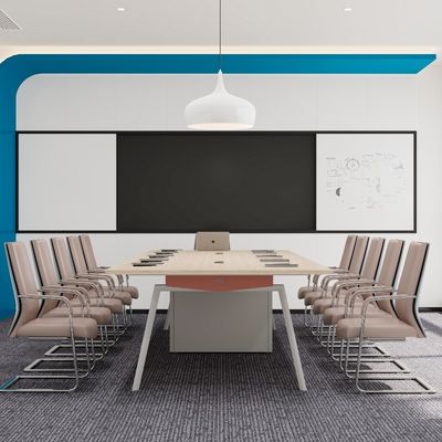 comprar Suporte de personalização Mesa de conferência grande espessura superior de 50 mm com tomadas de energia em linha e caixa de cabo online manufacture