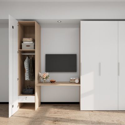 Comprar Mobiliário contemporâneo personalizado de quarto Armário de metal de design moderno e simples Com bastão pendurado Amplos espaços de armazenamento Mesa média Sala de estar online manufacture