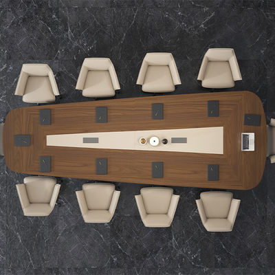 comprar Suporte à personalização Luxo estilo moderno Mesa de reunião de madeira irregular com cor escura para escritório em casa Escola Sala de reuniões de hotel Material de aço online manufacture