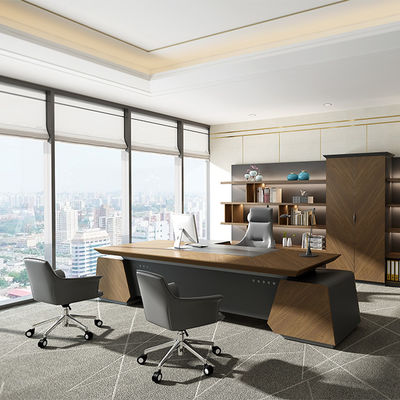 comprar Escritório de escritório de luxo moderno de escritório grande de madeira MDF em cores escuras Design clássico para uso de escritório Suporte de personalização online manufacture