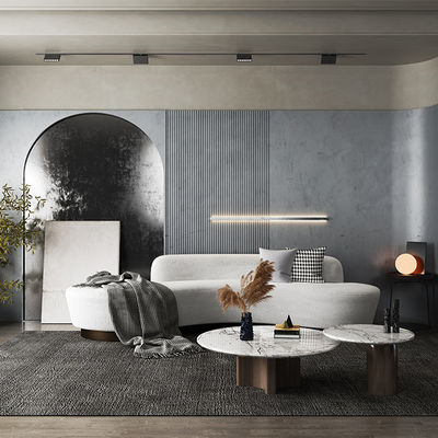 comprar Suporte à personalização Nordic Minimalism Leather Sofa Set, Escritório, Quarto, Design de Arco Inovador, Pernas de Metal, Três lugares, Tecido online manufacture