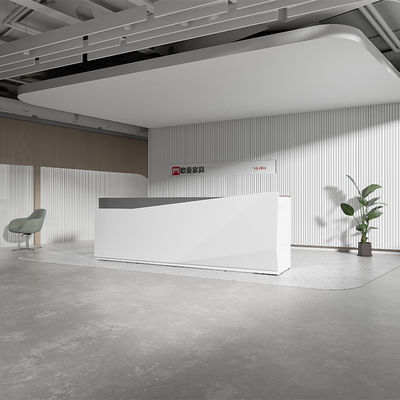 comprar Duas Pessoas Painel Frontal Branco Mesa de Recepção Cinza online manufacture