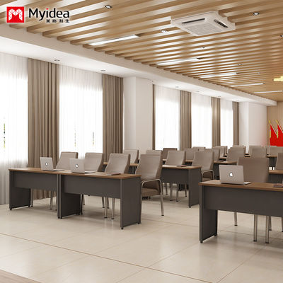 Ergonomic Commercial Furniture Long Strip Office Desk with Storage Drawers and Adjustable Height Legs