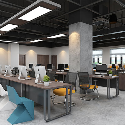 Commercial Office Furniture Independent Desk With Wire Box And Adjustable Steel Foot Board to Maximize Productivity