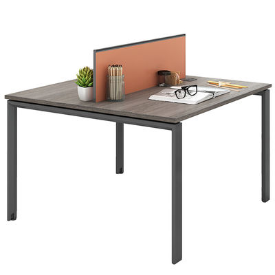 White Four Person Staff Desk Facing the Company with Bright Color Desk Screen and Wire Box Texture Customized for Office