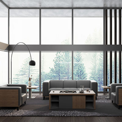 Steel Base Modern Minimalist Modular Combination Leather Sofa Set for Resting Area Company Reception and Negotiation