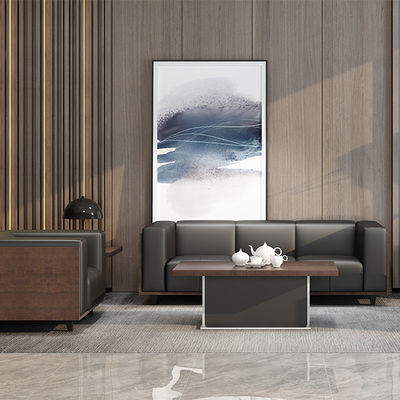 Steel Base Modern Minimalist Modular Combination Leather Sofa Set for Resting Area Company Reception and Negotiation