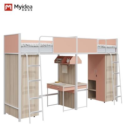comprar Cama de cama de madeira de aço com escritório/espaço de armazenamento e montagem necessários para dormitório universitário online manufacture