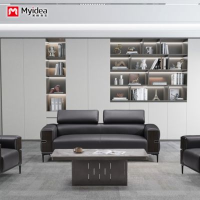 comprar Sofá de escritório, Sofá de escritório simples e moderno, Conjunto de sofás de couro para área de recepção para convidados e conversas online manufacture