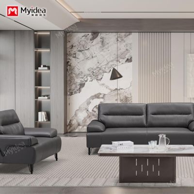 comprar Mobiliário de escritório moderno Lobby do hotel CEO Sala de recepção Sofá de escritório de couro online manufacture