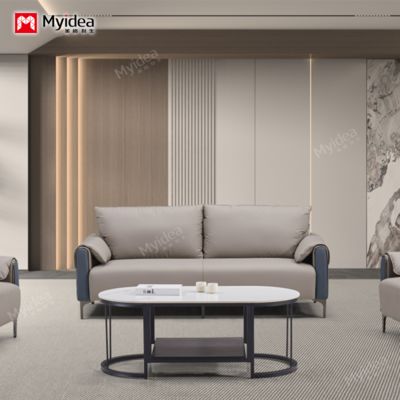 comprar Moderno design de luxo sofá de escritório conjunto de couro mesa de café negócios recepção proprietário da empresa negociação hotel lobby loja área de estar online manufacture