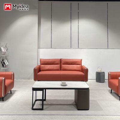 comprar Sofá de Escritório de Couro Novo e Luxuoso Moderno Conjunto de Recepção de Negócios Mobiliário de Empresa Chefe Escola Hotel Escritório Sofá online manufacture
