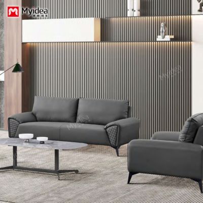 comprar Novo sofá para recepção comercial, novo espaço de escritório em couro de gato, sofá de recepção de luxo para convidados. online manufacture