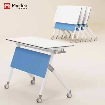 comprar Mesa de treino dobrável com pernas de aço de design mínimo para facilitar a mobilidade, com um quadro de aprendizagem e uma mesa de conferência para uma pessoa online manufacture