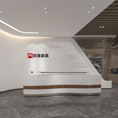 comprar Balcão frontal curvo com pintura cozida, balcão de bar da empresa, hospital de beleza, clínica odontológica, balcão de caixa circular, balcão de recepção simples e moderno online manufacture