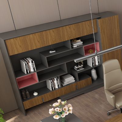 Boss'S Desk, File Cabinet, Data Cabinet, Background Storage, Office, Wooden Modern Office, Archive Bookshelf
