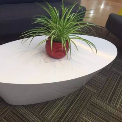 White Glossy Painted Coffee Table With Unique Texture, Coffee Table, Reception Area, Coffee Table, Sofa