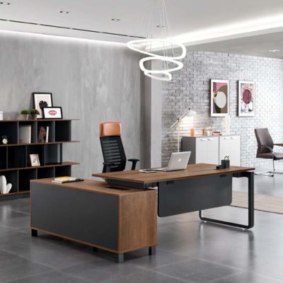 comprar Personalização Elegante e Moderna de Secretária de Escritório Individual com Tampo de Mesa Grande para Estação de Trabalho de Computador do Chefe online manufacture