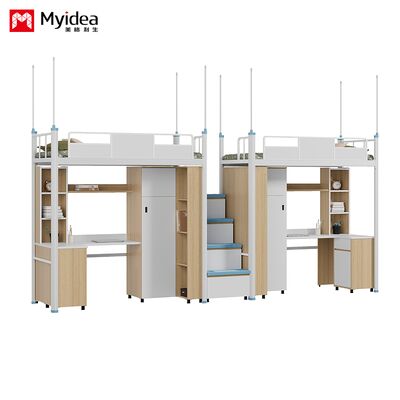 Bed and Table, Large Storage Space, Thickened Countertop, Round Nails,sealed Edges for Storage, Stairs, and High Guardrails