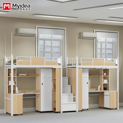 Bed and Table, Large Storage Space, Thickened Countertop, Round Nails,sealed Edges for Storage, Stairs, and High Guardrails