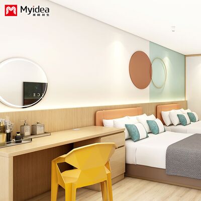 New Custom Wooden Cabinet Table with Side Drawers for Single Occupancy, Office Desk Panel with Socket Workstation