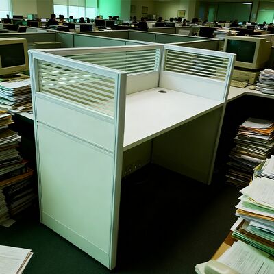 Modern Wooden Staff Desks with Glass Screens for Office Workstations manufacture
