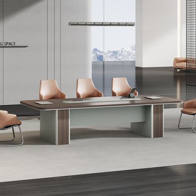 comprar Mesa de conferência revestida com folha de PVC em formato de arco - Mesa de reunião executiva com acabamento liso tipo pintura online manufacture