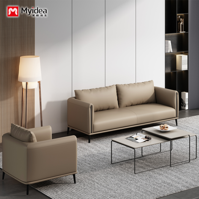 comprar Sofá de escritório moderno, recepção moderna, recepção de negócios, negociação, área de lazer, sofá de couro, combinação de mesa de café online manufacture