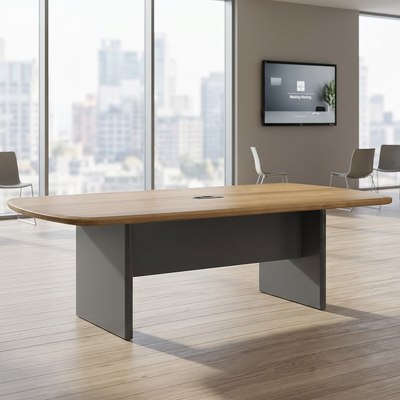 comprar Processo de revestimento de filme de PVC Mesa de conferência ecológica moderna com fiação flexível Mobiliário de escritório de 8 lugares online manufacture