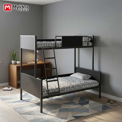 comprar Cama de casal com construção híbrida de aço e madeira. Design modular resistente para apartamentos, dormitórios e hotéis. online manufacture