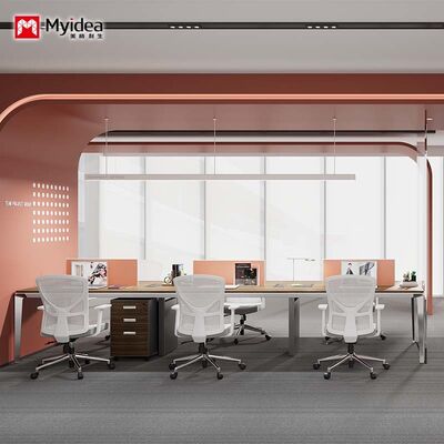 comprar Estação de Trabalho Face a Face de Grau Comercial com Estrutura de Aço, Canais de Cabos Integrados e Divisória de Mesa – Perfeita para Espaços de Equipe Corporativos. online manufacture