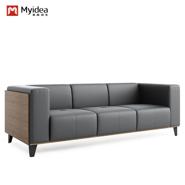 Steel Base Modern Minimalist Modular Combination Leather Sofa Set for Resting Area Company Reception and Negotiation