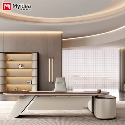 personalização elegante, luxo discreto, grande chefe, mesa executiva, mesa para executivos seniores, mesa para escritório do presidente, mesa com armazenamento